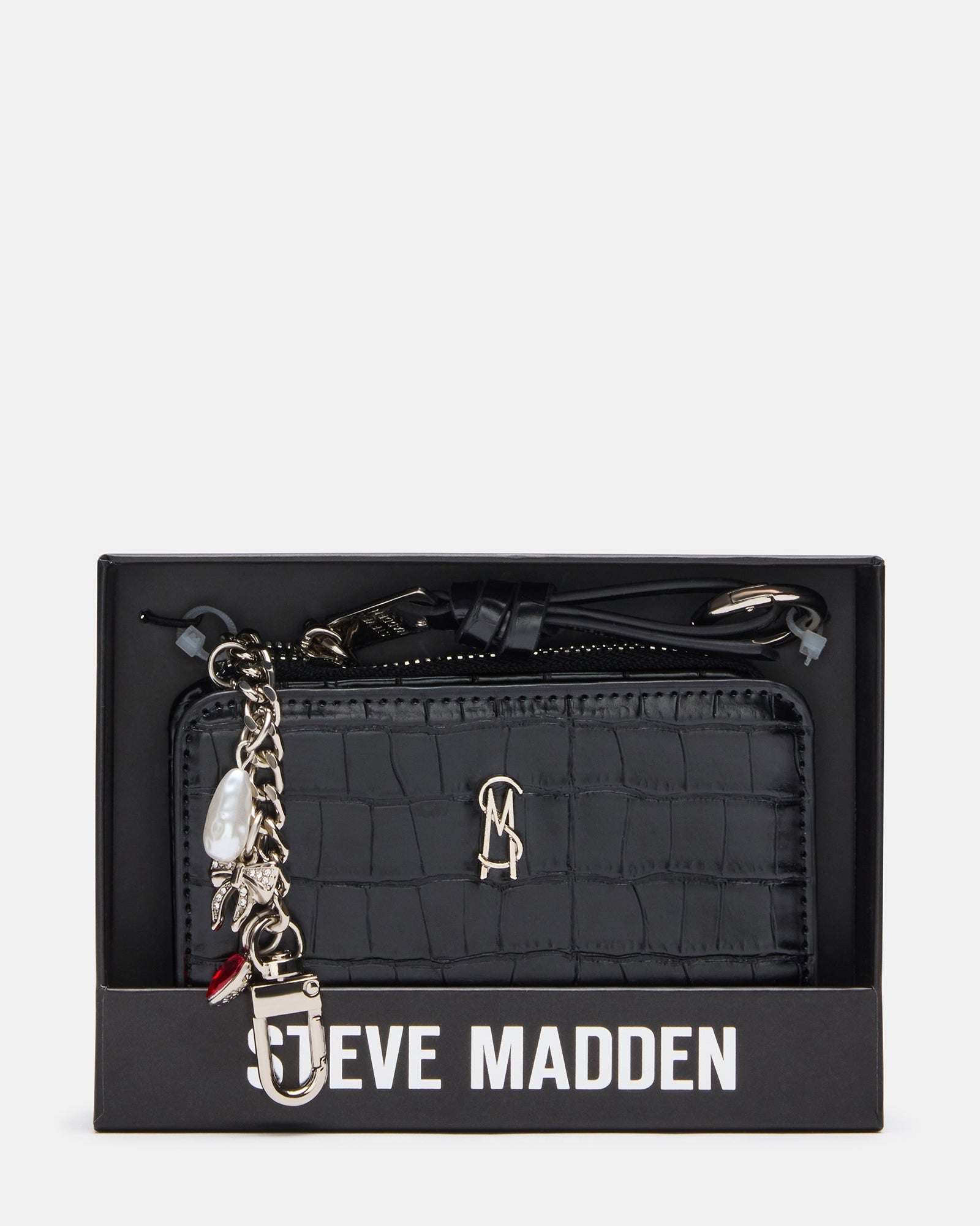 SORELLA WALLET BLACK CROCODILE