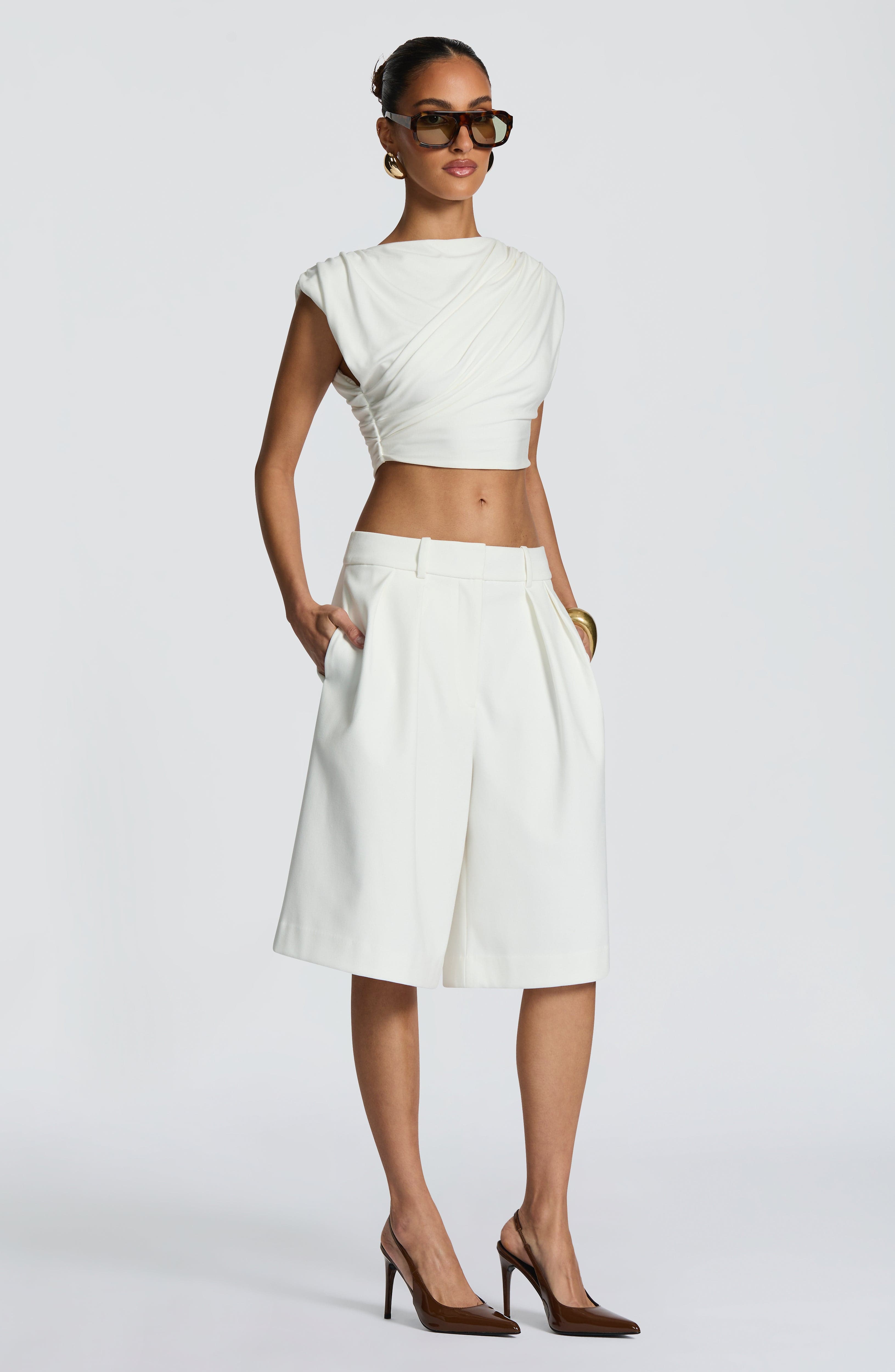 Ausra Bermuda Shorts - Ivory